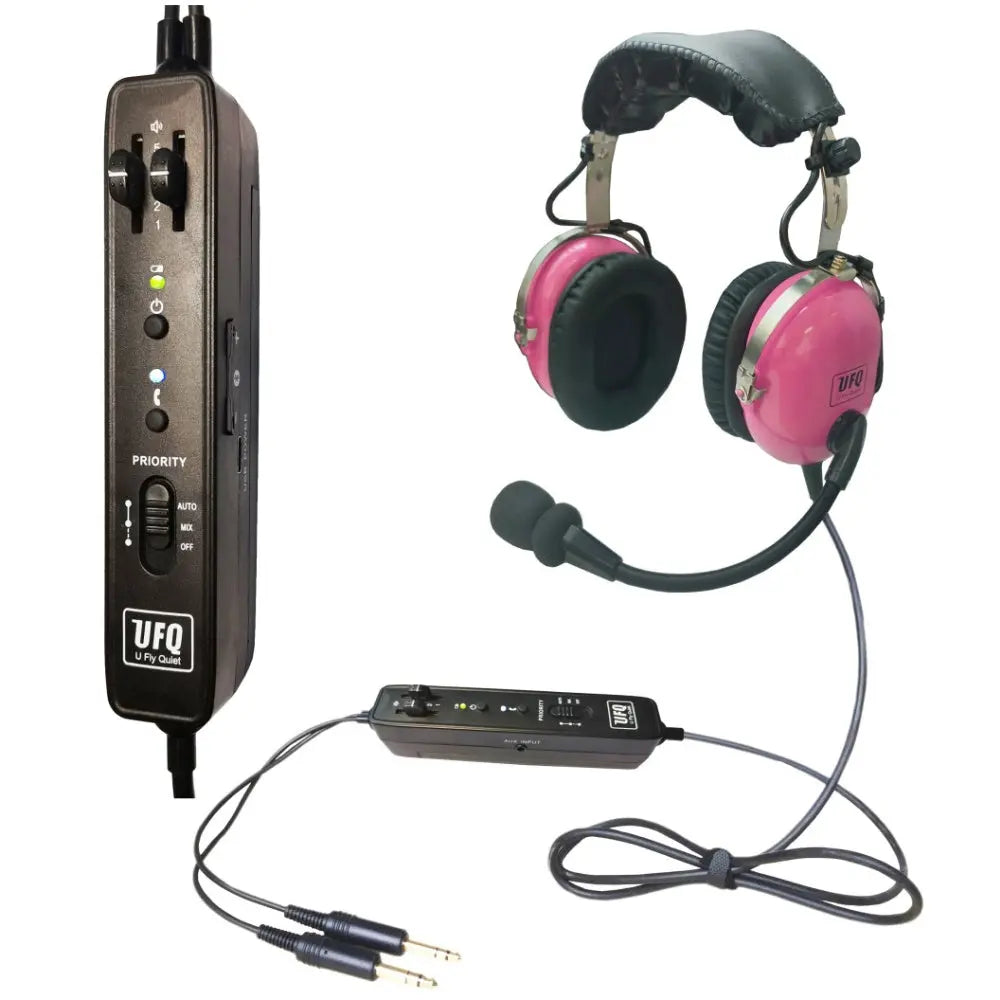 pink aviation headset bluetooth ANR PNR noise canceling for ladies women