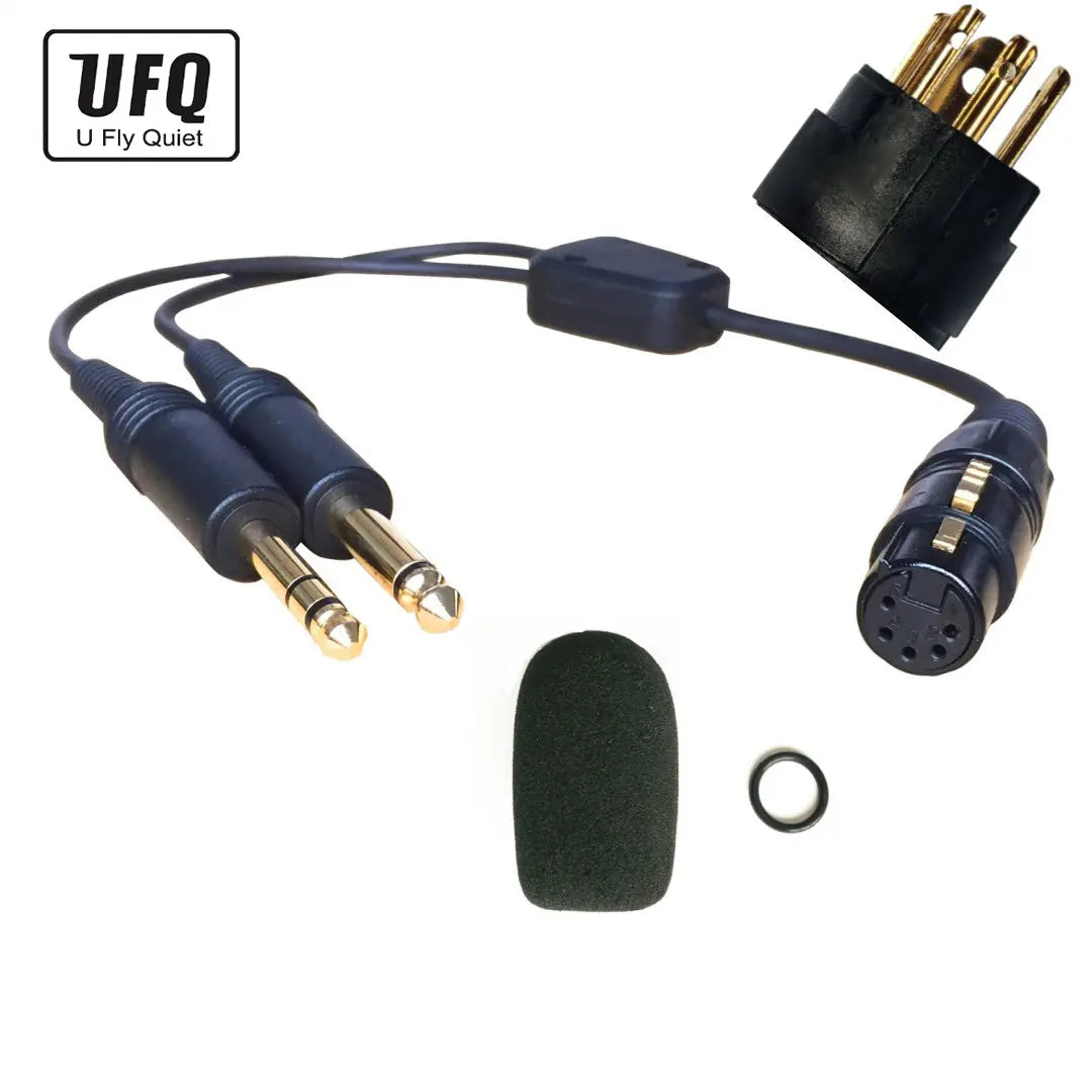 UFQ AB-GA airbus headset adapter Airbus XLR 5 pin female to GA dual plugs