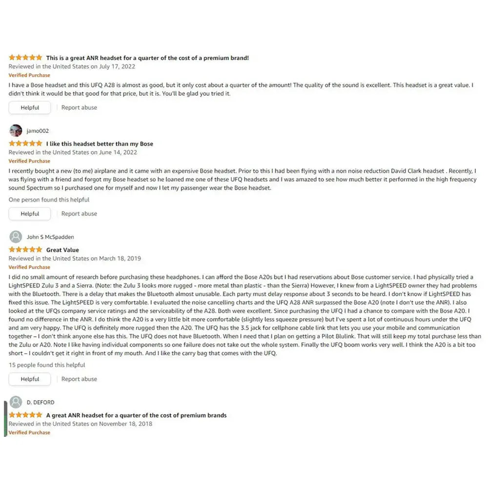 UFQ pink ANR aviation headset with active noise reduction-5