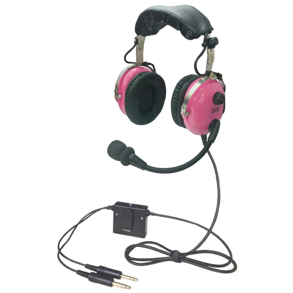 UFQ pink ANR aviation headset with active noise reduction