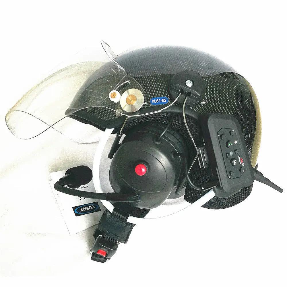 bluetooth paramotor helmet carbon fiber ppg helmet YUENY BTCFYPHH-4000F-2
