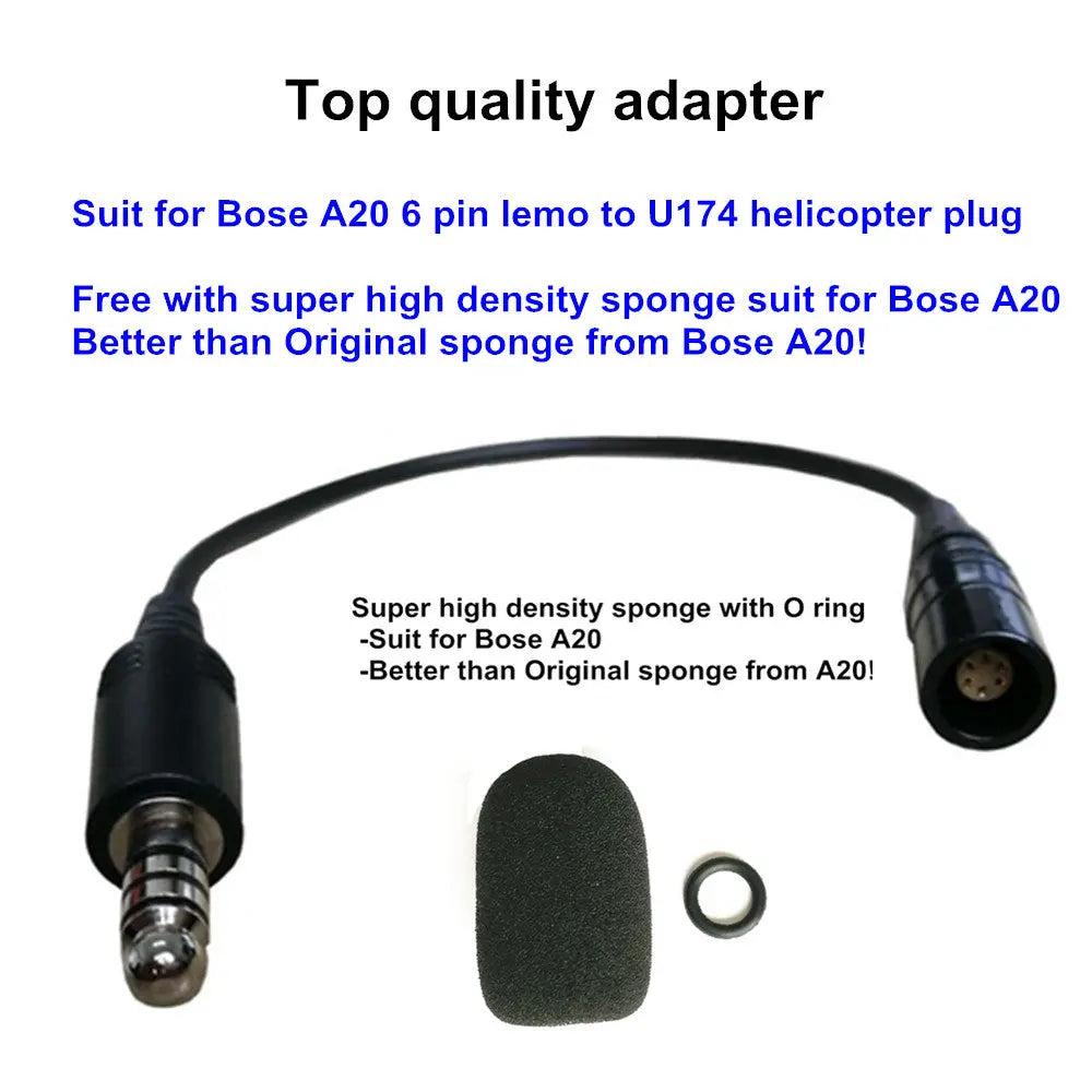 bose 6 pin Lemo to helicopter U174 plug adapter UFQ L-H