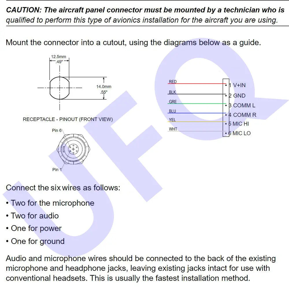 Lemo Plug aviation Installation Kit for Panel Powered headsets-2