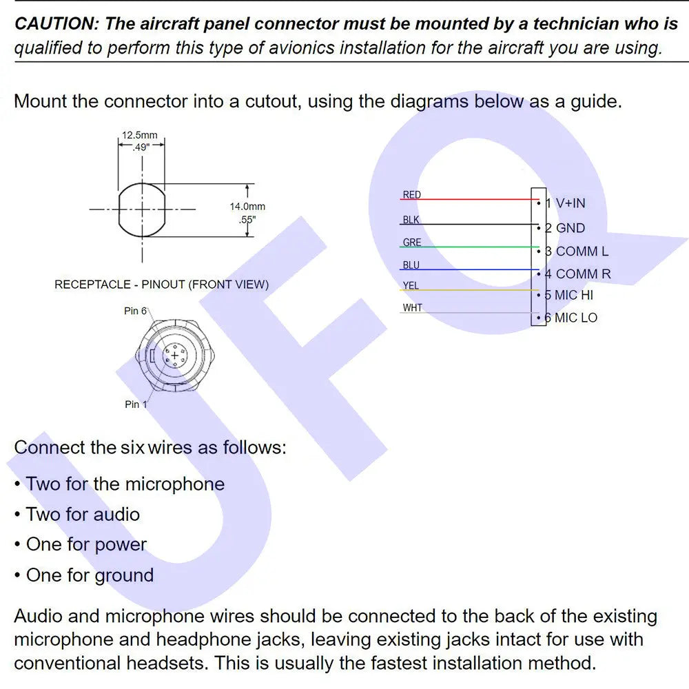  Lemo Plug aviation Installation Kit for Panel Powered headsets-2