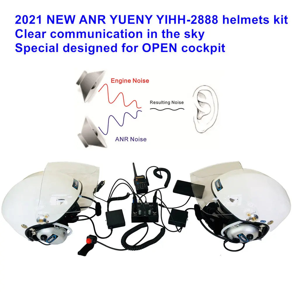 YUENY ANR aviation helmets kit YIHH-2888 with intercom clear communication for open cockpits YUENY