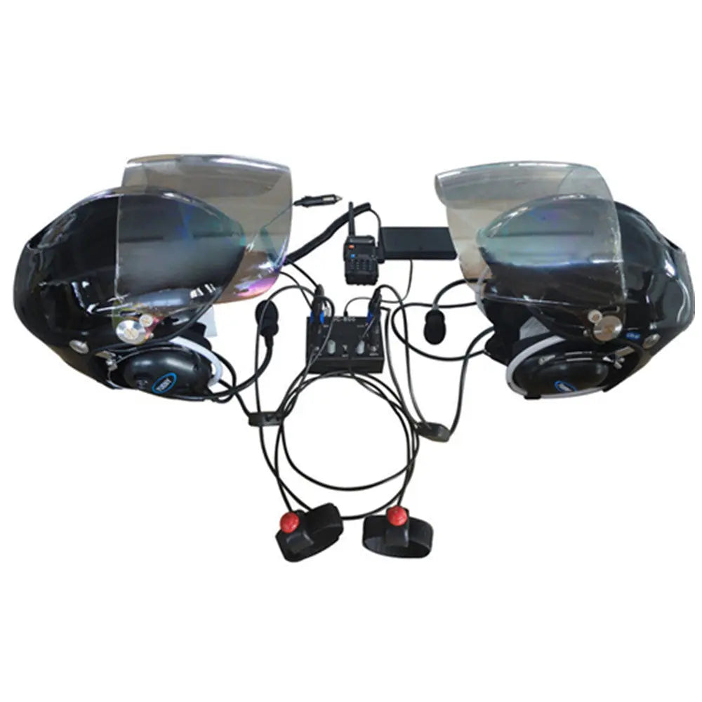 YUENY YIHH-2000F kit 2X paramotor helmets autogyro trike helmet with intercom designed for clear communication open cockpits YUENY