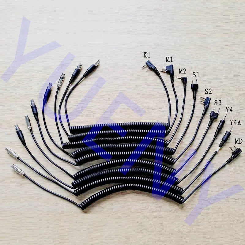 radio cables for car racing headsets and YUENY paramotor helmets YUENY