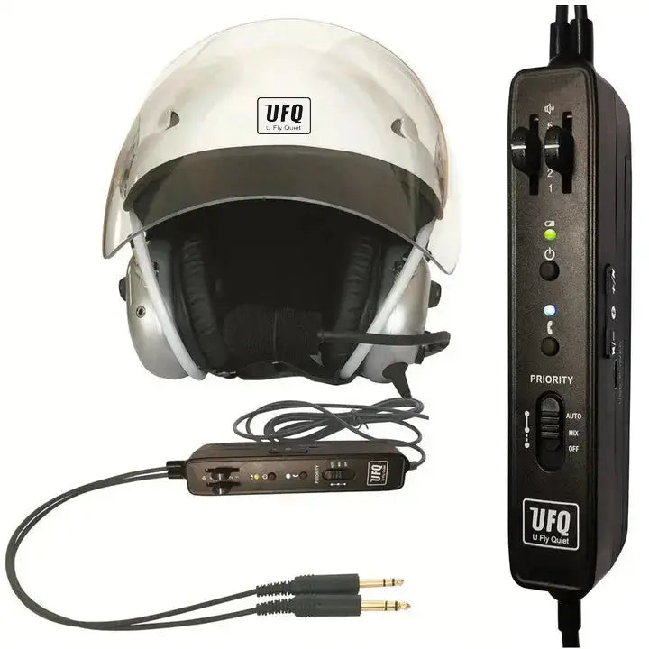 UFQ U FLY QUIET BT AHA28 bluetooth ANR aviator helmet pilot aviation helicopter