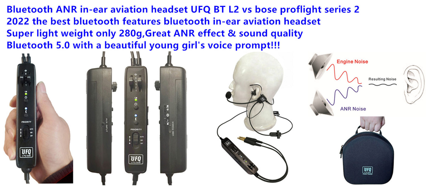 Aviation Headset Bluetooth ANR for Pilots, Helicopter Pilot Headsets